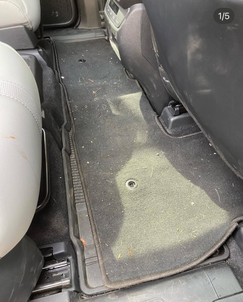Rear passenger carpet — before